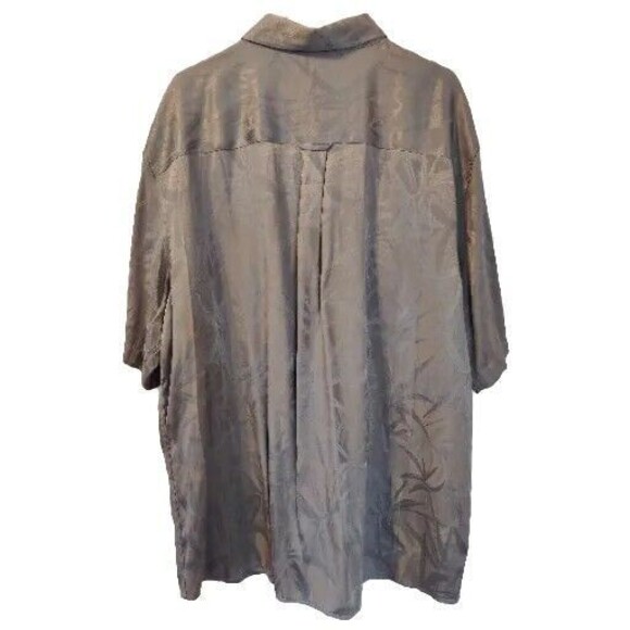 Paradise Blue Men's 2XL Short Sleeve Button Down Shirt Front Pocket Gray - Picture 2 of 6